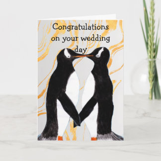 Liefdevolle Pinguïn Gefeliciteerd met je trouwdag Kaart