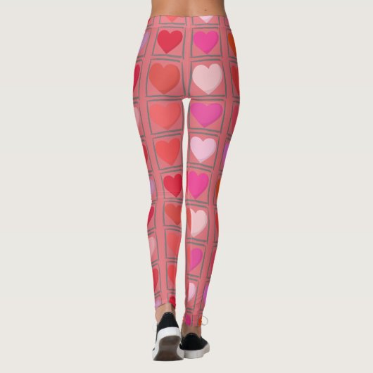 Liefdevolle roze Valentijnse liefde Pattern Leggings (Achterkant)