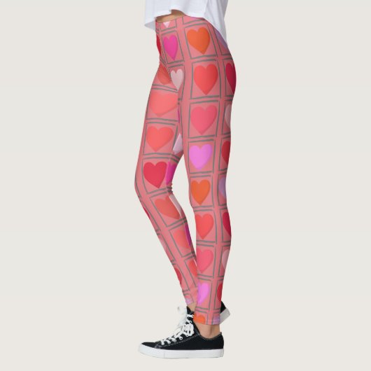 Liefdevolle roze Valentijnse liefde Pattern Leggings (Links)