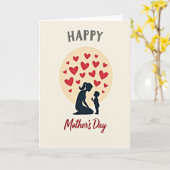 Liefdevolle Silhouette Moederdag kaart (Gele Bloem)