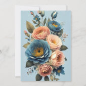 liefdevolle uitnodiging voor een blauwe bruiloft (Achterkant)