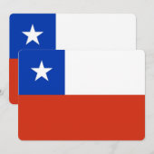 Liefdevolle uitnodigingen met vlag van Chili (Voorkant / Achterkant)