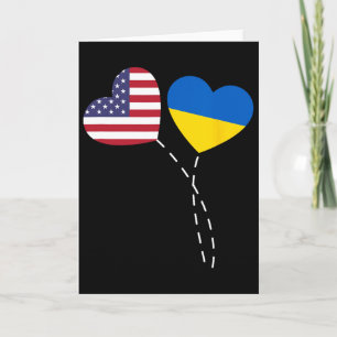 Liefdevolle Usa Oekraïense Vlag Hart Oekraïense Am Kaart