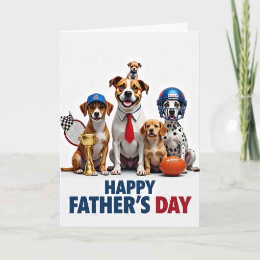 Liefdevolle Vaderdag Honden Kaart (Voorkant)