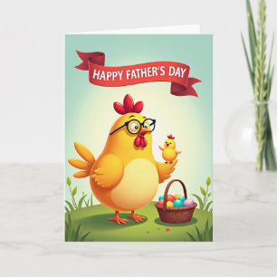 Liefdevolle vadersdag kippenkaart kaart