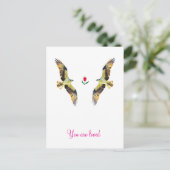 Liefdevolle vogels. visarend briefkaart (Staand voorkant)