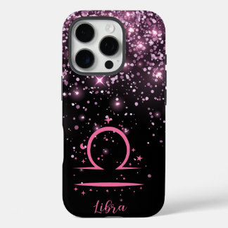 Liefdevolle Weegschaal Glitter Print Telefoonhoes iPhone 16 Pro Hoesje
