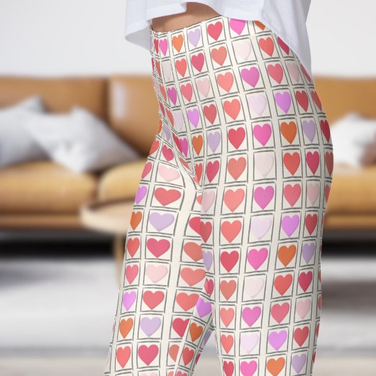 Liefdevolle witte Valentijnse liefde Patroon Leggings