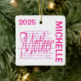 Liefdevolle woorden voor moeder CUSTOM Keramisch Ornament