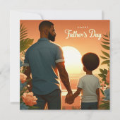 Liefdevolle zonsondergang Omarm Etnische Vader & Z (Voorkant)
