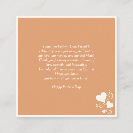 Liefdevolle zonsondergang Omarm Etnische Vader & Z Informatiekaartje (Achterkant)