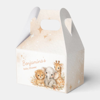 Liefelijke Leeuw Olifant Giraffe Boho Aards Neutra Bedankdoosjes