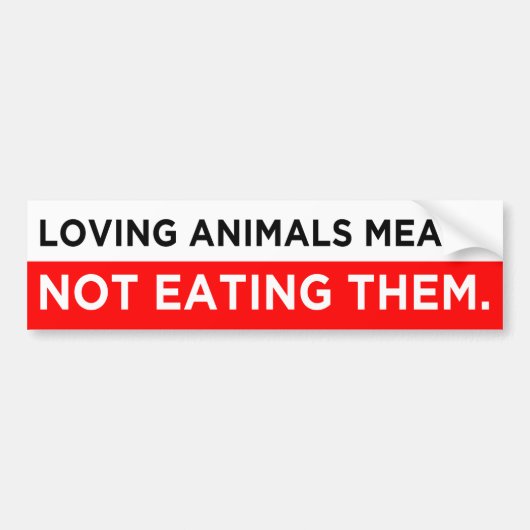liefhebbende dieren houden in dat ze geen vegaan e bumpersticker (Voorkant)