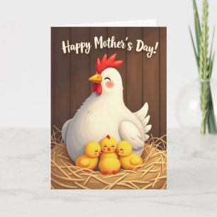 Liefhebbende Hen Familie Scene Kaart