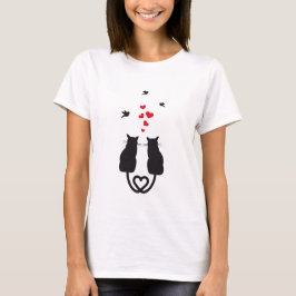 liefhebbende katten en vogels t-shirt