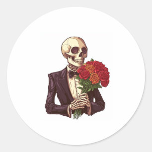 Liefhebber Botten - Grappig Romantisch Skelet Ronde Sticker