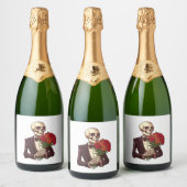 Liefhebber Botten - Grappig Romantisch Skelet Sparkling Wijnetiket (Flessen)