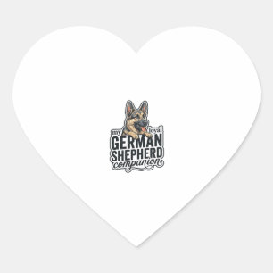 Liefhebber Duitse Herdershond Vintage Gravure Hond Hart Sticker