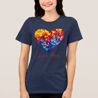 Liefhebber Modus Typografie Kleurrijke Bloemblaadj Tri-Blend Shirt
