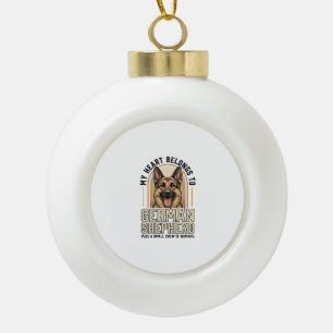Liefhebber van Duitse Herdershond Vintage Graveerw Keramische Bal Ornament