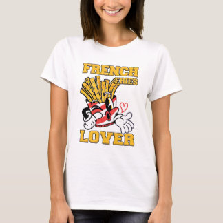 Liefhebber van frieten vrouwen wit t-shirt