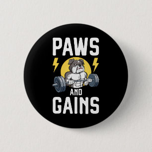 Liefhebber van honden Bodybuilder Fitness Workout  Ronde Button 5,7 Cm