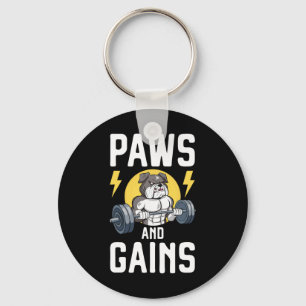 Liefhebber van honden Bodybuilder Fitness Workout Sleutelhanger