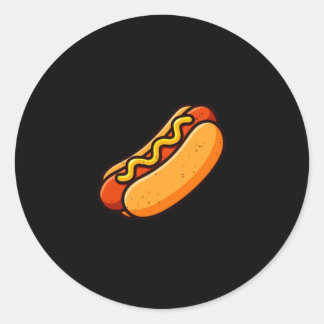 Liefhebber van hotdogbroodje zak worst fastfood ronde sticker