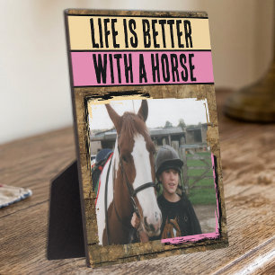 Liefhebber van rustieke paarden 1 foto perzik roze fotoplaat