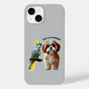 Liefhebber van Shih Tzu Dog en Cockatoo Bird URM Case-Mate iPhone 14 Hoesje