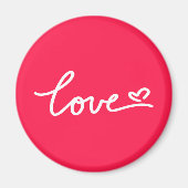 Liefhebber van witte tekst op roze magneet (Voorkant)