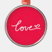 Liefhebber van witte tekst op roze metalen ornament (Voorkant)