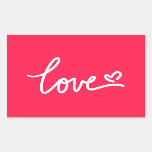 Liefhebber van witte tekst op roze rechthoekige sticker