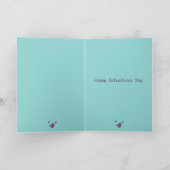 Liefhebbers en vogelhuisje feestdagen kaart (Binnen)