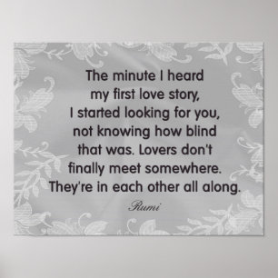 Liefhebbers helemaal -- Rumi citaat -- Kunstprint Poster