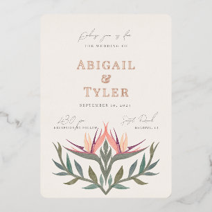 Liefhebbers in het paradijs Bruiloft Folie Uitnodiging