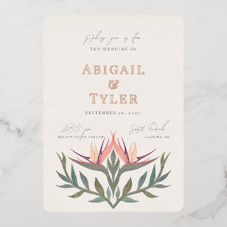 Liefhebbers in het paradijs Bruiloft Folie Uitnodiging