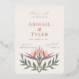 Liefhebbers in het paradijs Bruiloft Folie Uitnodiging