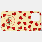liefhebbers Rood hart op klasbeige aangepaste mono Case-Mate iPhone Case (Achterkant (horizontaal))