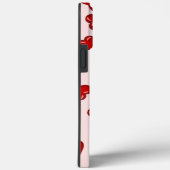 liefhebbers Rood hart op Zachte roze monogrammen n Case-Mate iPhone Case (Achterkant / Rechts)