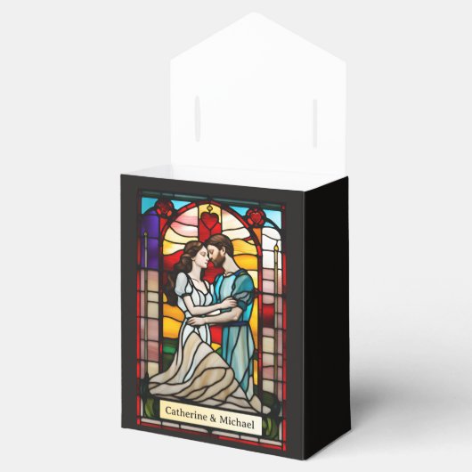 Liefhebbers Tarot Glas in lood stijl Europese brui Bedankdoosjes (Geopend)