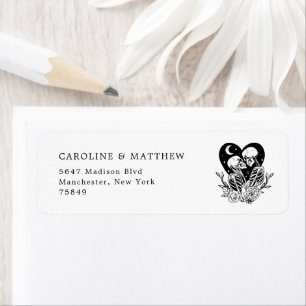 Liefhebbers Tot Dood Skeletten & Rozen Bruiloft Etiket