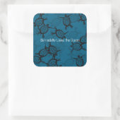 Liefhebbers van de Oceaan Zeeschildpad  Vierkante Sticker (Tas)