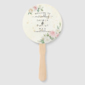 Liefhebbers van het Pink and White Rose Dusky Bloo Handwaaier (Voorkant)
