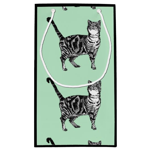 Liefhebbers van katten Mint Tabby kat dier cadeaut Klein Cadeauzakje (Achterkant)