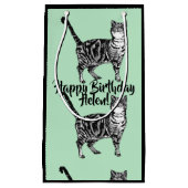 Liefhebbers van katten Mint Tabby kat dier cadeaut Klein Cadeauzakje (Voorkant)