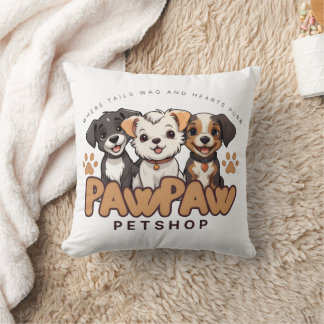 Liefhebbers van Mooie Honden "Paw Paw Pet Shop" Ku Kussen