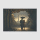 Liefhebbers van Parijs in de regendecoupage Tissuepapier (Voorkant)