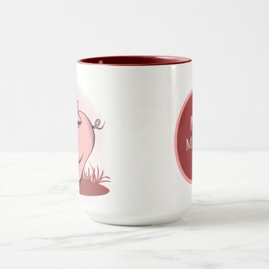 liefhebbers van schattige varkens voegen monogram  mok (Midden)