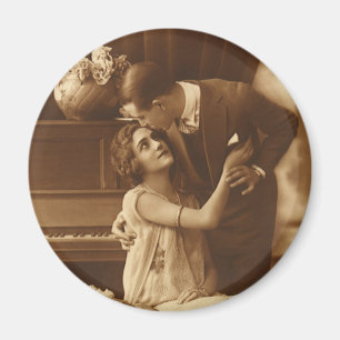 Liefhebbers van vintage, liefde romantische muziek magneet